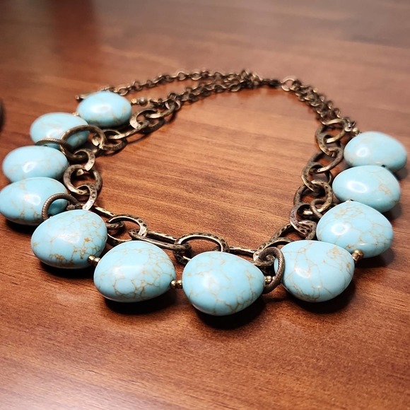 Premier Designs Faux Turquoise Necklace - Picture 2 of 7